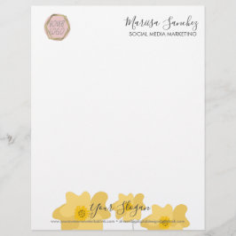 Nombre de Flor Silvestre Logotipo Papel Letter