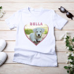 Nombre de foto de perro Camiseta de corazón rosado<br><div class="desc">Foto De Perro Nombre Camiseta De Corazón Rosa. Una foto en forma de corazón. Es una gran camiseta para un chica con un perro.</div>