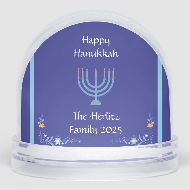 NOMBRE DE FOTO DEL Personalizar Blue HANUKKAH Meno (Anverso)