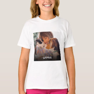 Nombre de foto personalizado Texto de camiseta per