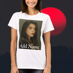 Nombre de foto personalizado Texto de camiseta per