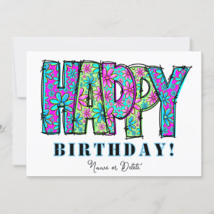 *NOMBRE DE FOTO Tarjeta de Cumpleaños Personalizab