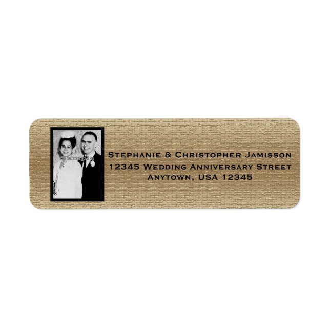 Nombre de foto y etiqueta de dirección del anivers (Frente)