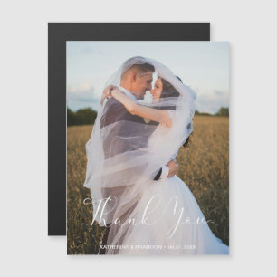 Nombre de foto y fecha de boda Gracias tarjeta mag