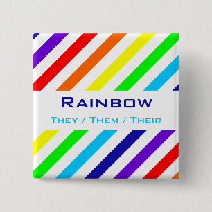 Nombre de franjas arcoiris blancas / botón Pronoun
