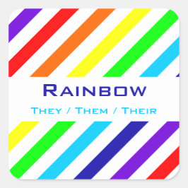 Nombre de franjas arcoiris blancas / Pegatinas Pro