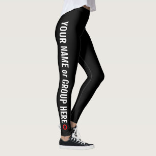Nombre de grupo personalizado y texto Leggings de