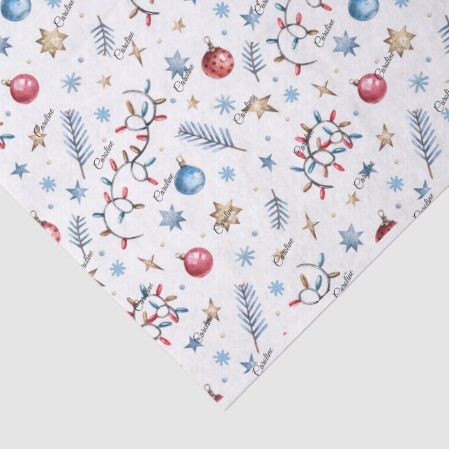 Nombre de guión 3 Hojas de papel de tejidos Navida (Detalle)