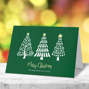 Nombre de guión de árboles de Navidad alegres verd