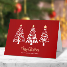 Nombre de guión de árboles de Navidad rojos capric