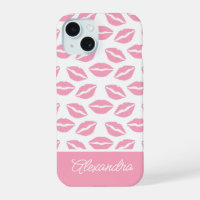 Nombre de guión de besos de lápiz labial rosa lind