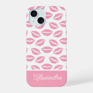 Nombre de guión de besos de lápiz labial rosa lind
