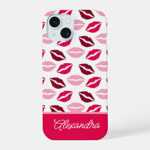 Nombre de guión de besos de lápiz labial rosa y ro