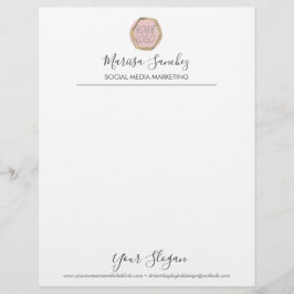 Nombre de guión de línea simple Papel con membrete