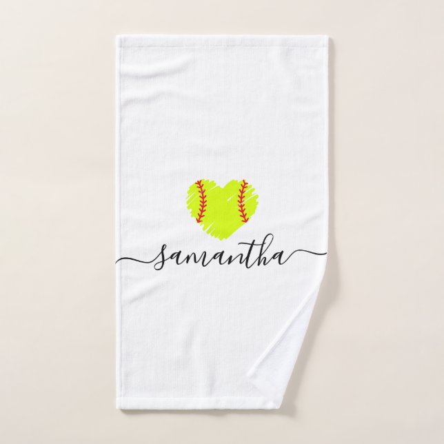 Nombre de guión de Softball personalizado (Toalla de mano)