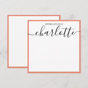 Nombre de guion negro coral Notas de baby shower