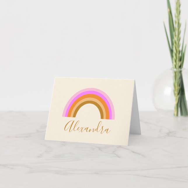 Nombre de guión personalizado simple retro arco ir (Anverso)