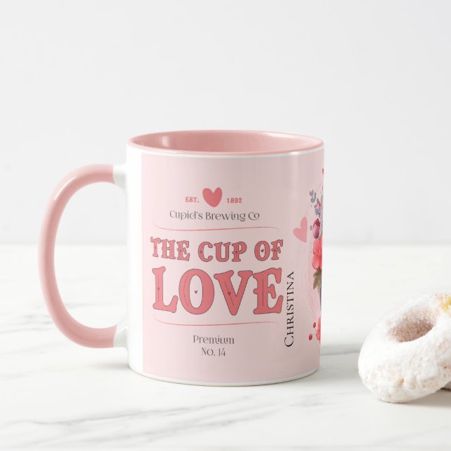 Nombre de ingredientes de la taza rosa moderna de  (Con donut)