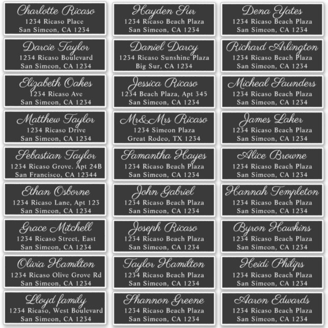 Nombre de invitado Dirección 27 Etiqueta de envío  (Anverso)