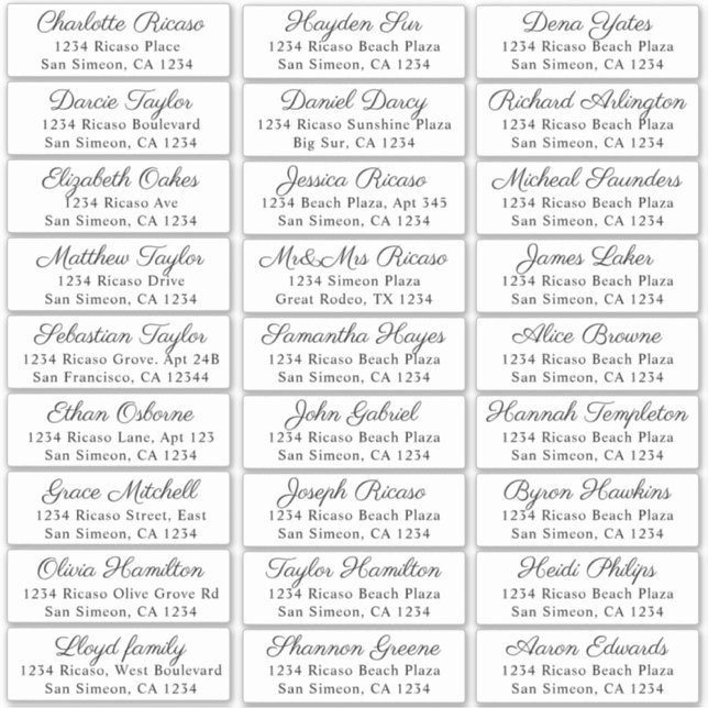 Nombre de invitado Dirección 27 Etiqueta de envío  (Anverso)