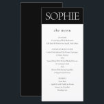 Nombre de invitado personalizado Menú de boda eleg<br><div class="desc">Nombre de invitado personalizado Elegante Boda blanco negro Plantilla de la tarjeta de lugar de menú</div>