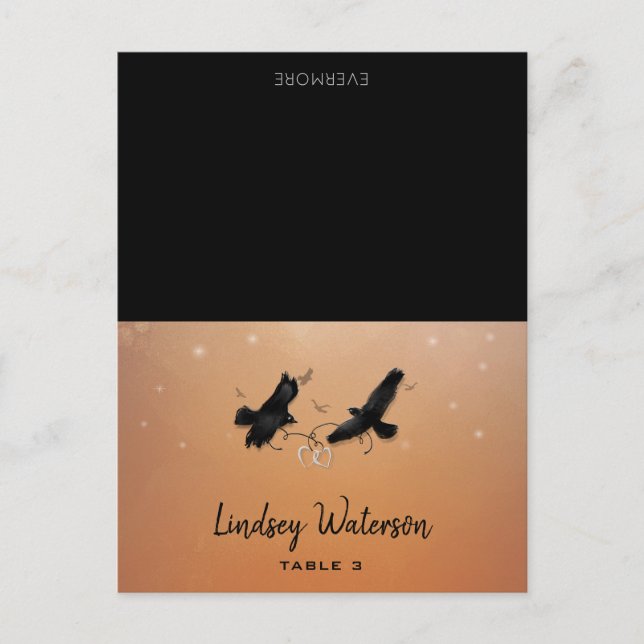 Nombre de invitado Tarjeta de tabla impresa Ravens (Anverso)