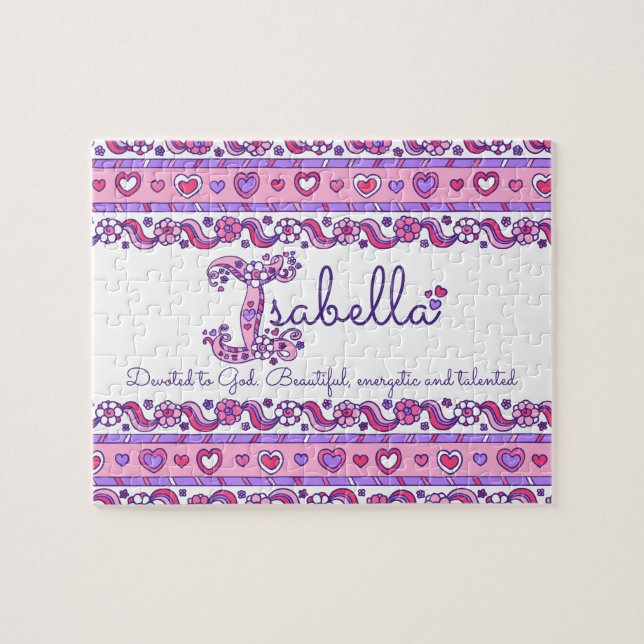 Nombre de Isabella que significa rompecabezas rosa (Horizontal)