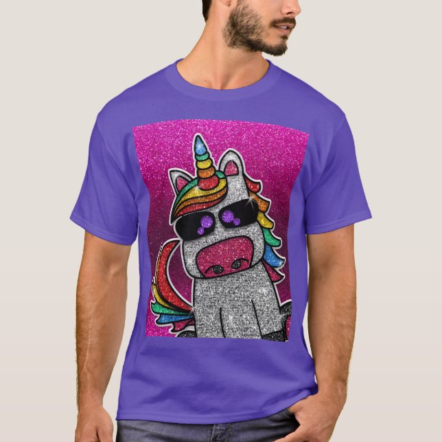 Nombre de Jersey de Unicorn Purpurina Rosado Calie (Anverso)