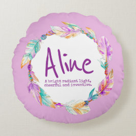 Nombre de la acuarela de plumas significa almohada