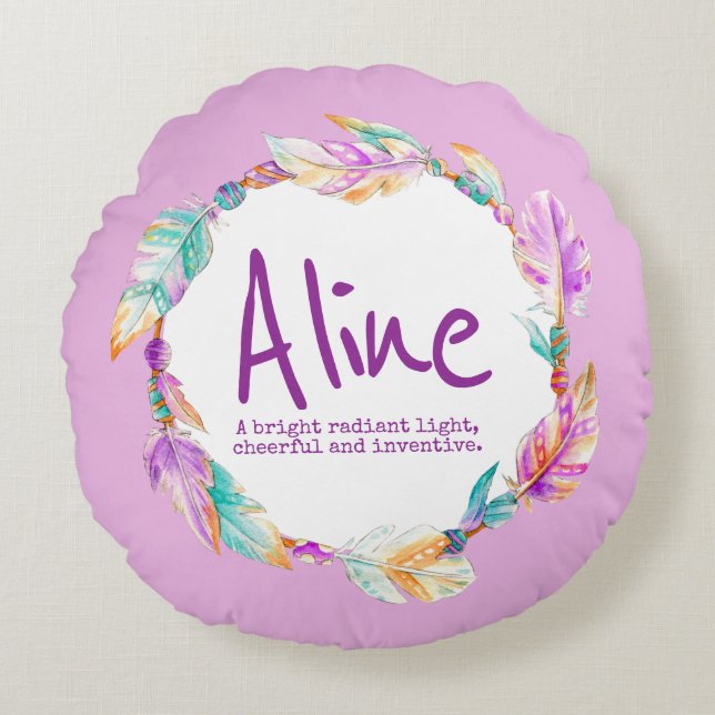 Nombre de la acuarela de plumas significa almohada (Anverso)