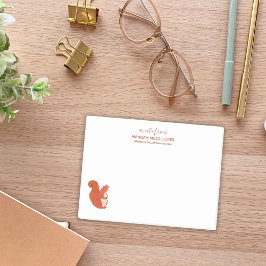 Nombre de la ardilla y nota de contacto