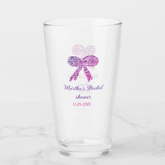 Nombre de la ducha de novia con brillo de purpurin (Anverso)