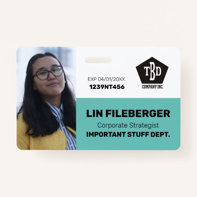 Nombre de la empresa de la tarjeta de identificaci (Anverso)