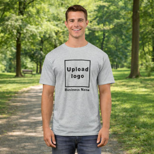 Nombre de la empresa y logotipo   Camiseta gris pa