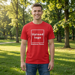 Nombre de la empresa y logotipo Camiseta roja pa