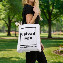 Nombre de la empresa y logotipo en bolsa blanca de