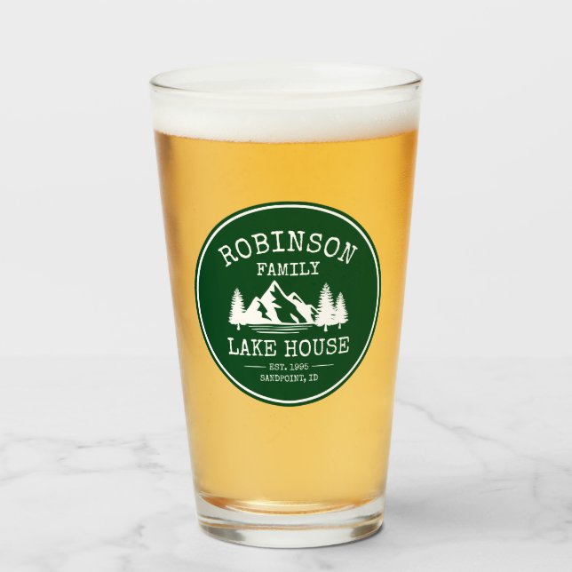 Nombre de la familia Lake House Trees Forest Green (Anverso (lleno))