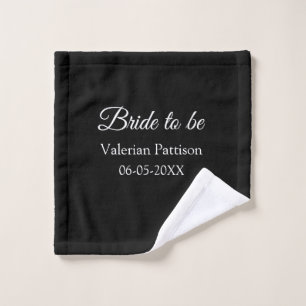Nombre de la novia fecha ducha de boda negra blanc