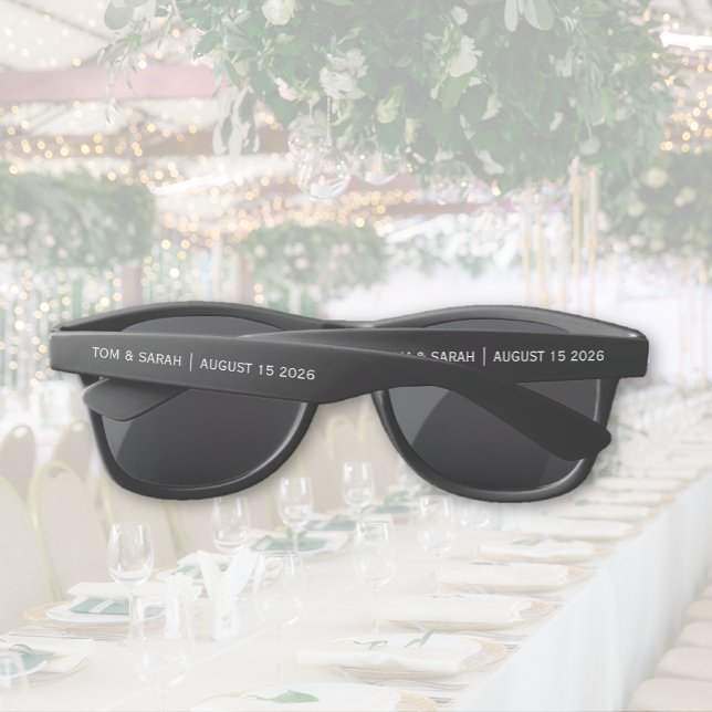 Nombre de la pareja boda Fecha Gafas de sol (Wedding Couple Name Date Sunglasses)