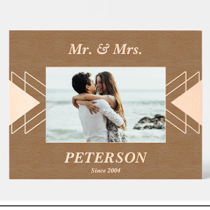 Nombre de la pareja Personalizado geométrico Marco