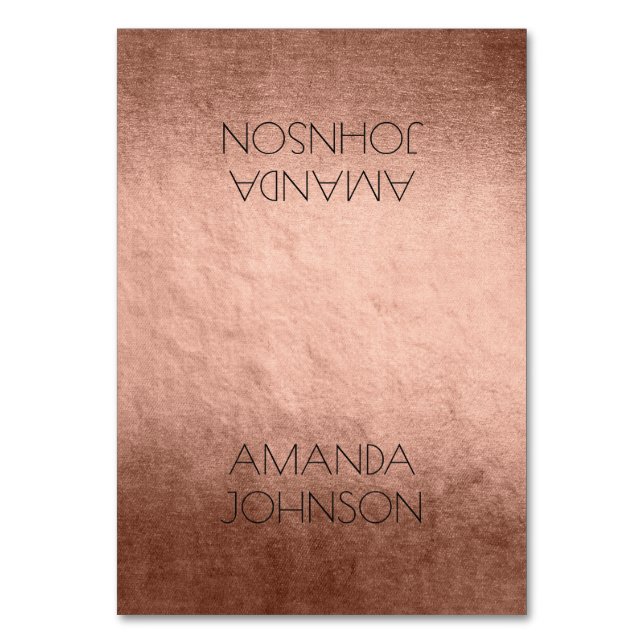 Nombre de la tarjeta de mesa de vidrio de polvo de (Anverso)