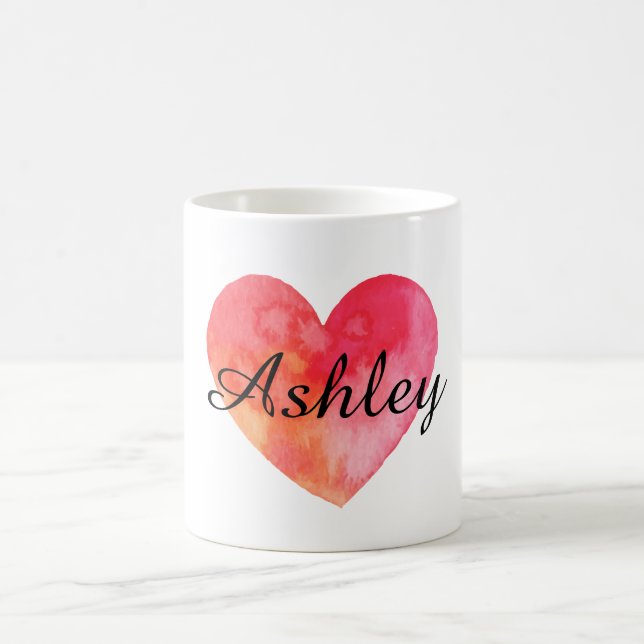 Nombre de la taza y corazón personalizados de la (Centro)