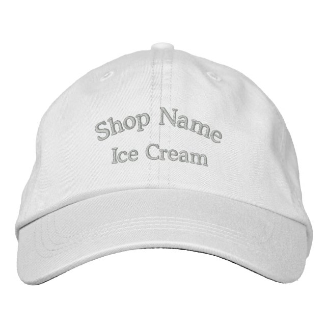 Nombre de la tienda de helados de Gorra bordado (Anverso)