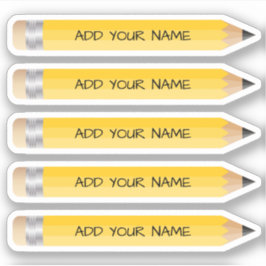 Nombre de lápiz amarillo lindo Pegatina de vinilo