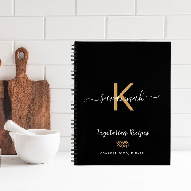Nombre de libro de cocina vegetariana negro (Subido por el creador)