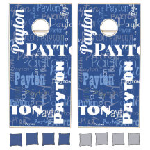 Nombre de longitud media tipografía de patrón azul