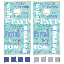 Nombre de longitud media tipografía de patrón azul