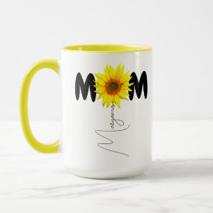 Nombre de Mamá Moderna   Taza de Girasoles   Taza 