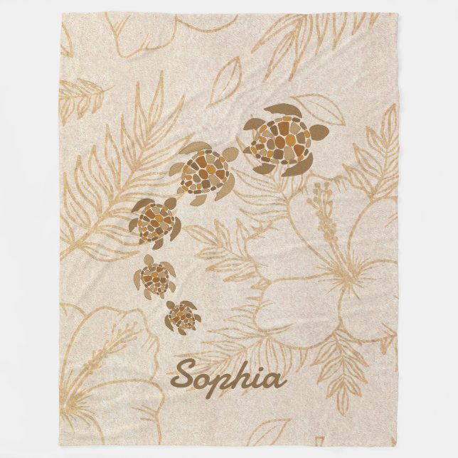 Nombre de manta personalizada Tortuga marina Hawai (Anverso)