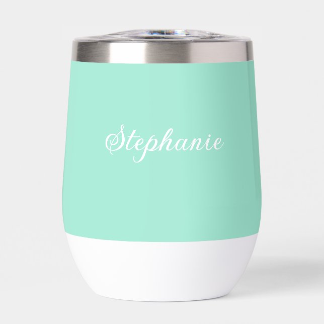 Nombre de menta verde moderno elegante boho (Frente)